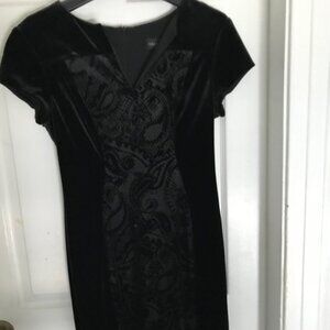 Connected Apparel Black Velvet Sheath Dress